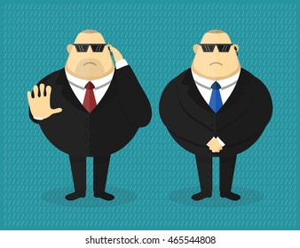 Security guard character vector  flat illustration