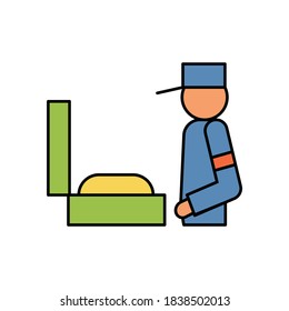 security guard, control, airport line colored icon. elements of airport, travel illustration icons. signs, symbols can be used for web, logo, mobile app, UI, UX