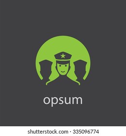 security guard cut identity template icon design element