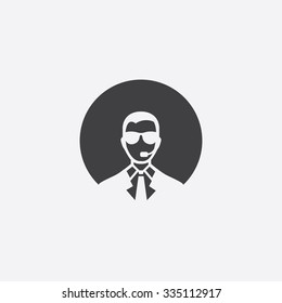 security guard cut identity template icon design element