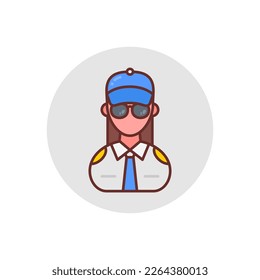 Security Guard Female icon in vector. Logotype