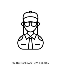 Security Guard Female icon in vector. Logotype