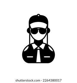 Security Guard Female icon in vector. Logotype