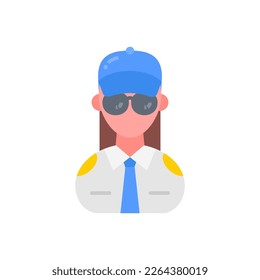 Security Guard Female icon in vector. Logotype