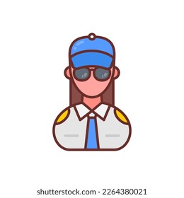 Security Guard Female icon in vector. Logotype