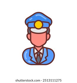 Ícones preenchidos do Security Guard, ilustração de vetor