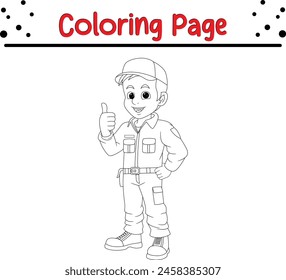 guardia de seguridad da pulgares para colorear página de libro para adultos y niños