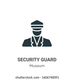 Security guard glyph icon vector on white background. Flat vector security guard icon symbol sign from modern museum collection for mobile concept and web apps design.