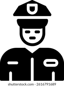 Security Guard Glyph Vector Icon Design