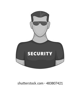 Security guard icon in black monochrome style on a white background vector illustration