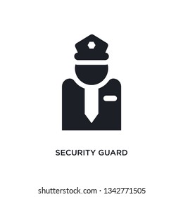 security guard isolated icon. simple element illustration from museum concept icons. security guard editable logo sign symbol design on white background. can be use for web and mobile