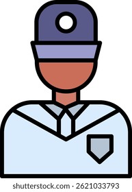 Design do ícone de vetor preenchido da linha do Security Guard