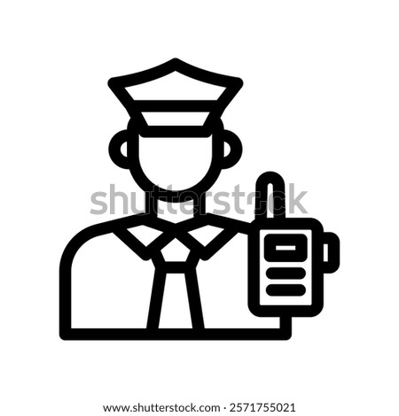 security guard line icon illustration vector graphic. Simple element illustration vector graphic, suitable for app, websites, and presentations isolated on white background