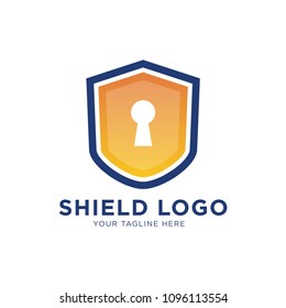 Security guard logo design vector. Security protection shield symbol . Secure shield icon vector. Privacy lock icon