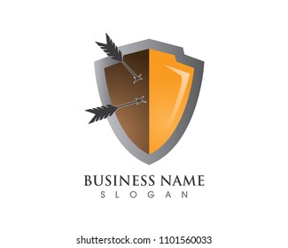 Security guard logo design vector shield template
