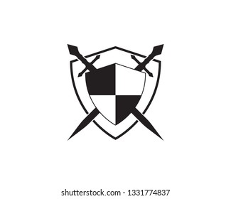 Security guard logo design vector shield template