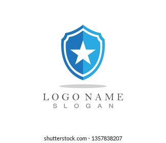 Security guard logo design vector shield template