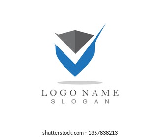 Security guard logo design vector shield template