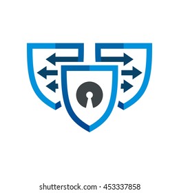 Security Guard Logo Design Vector. Shield, Protection, Key, Look