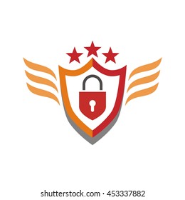 Security Guard logo design vector. Shield, Protection, Key, Look
