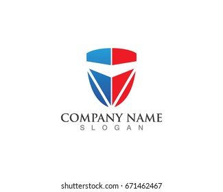Security guard logo design vector shield template