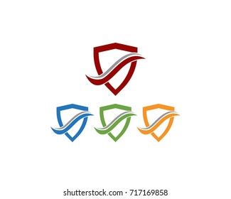 Security guard logo design vector shield template
