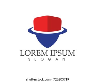 Security guard logo design vector shield template
