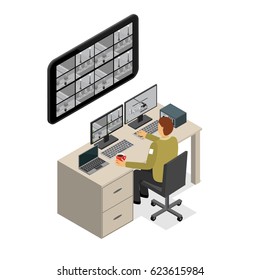 Control Room Desk Stock Vectors Images Vector Art Shutterstock