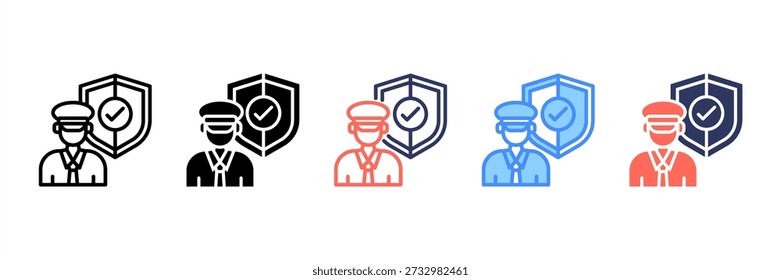 Conjunto de ícones de vários estilos do Security Guard