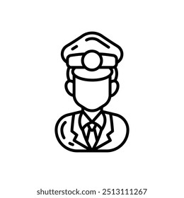 Ícone do Outline do Security Guard, ilustração do vetor