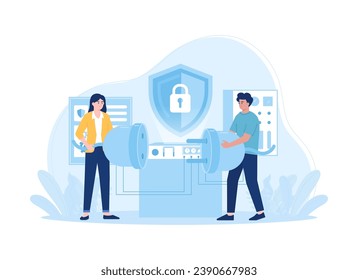 security guard people trending concept flat illustration