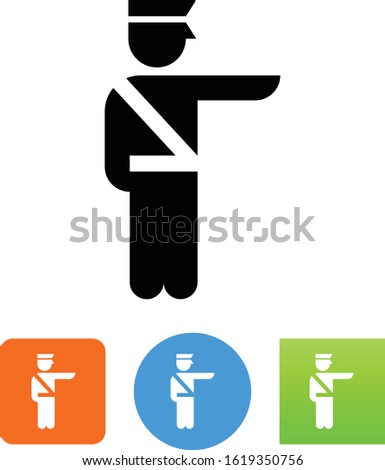 Security Guard Police Pointing Vector Icon