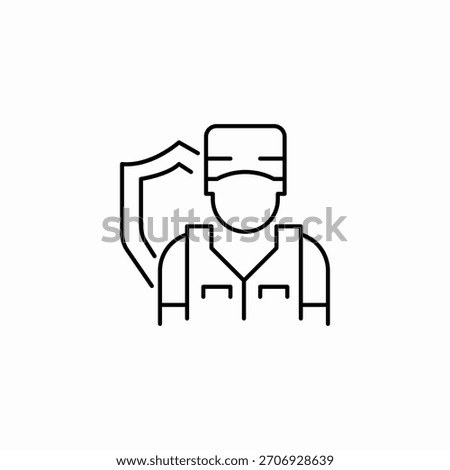 security guard protected icon sign vector
