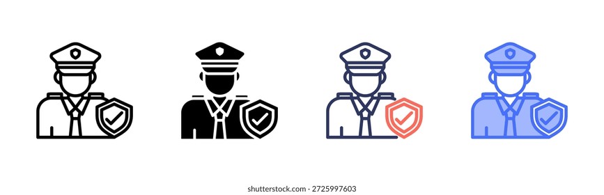 Security Guard Style Icon Set