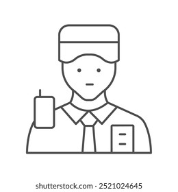 Security Guard thinline icon , vector, pixel perfect, illustrator file