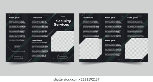 Security Guard trifold brochure template. A clean, modern, and high-quality design tri fold brochure vector design. Editable and customize template brochure