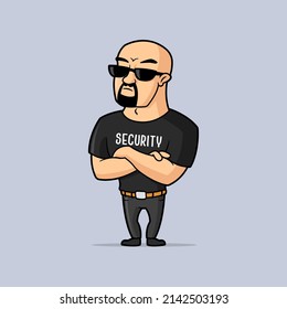 Security guard vector cartoon illustration