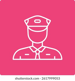 Icono del Vector de la Guardia de Seguridad. Se puede utilizar para aplicaciones de impresión, móviles y de Web.