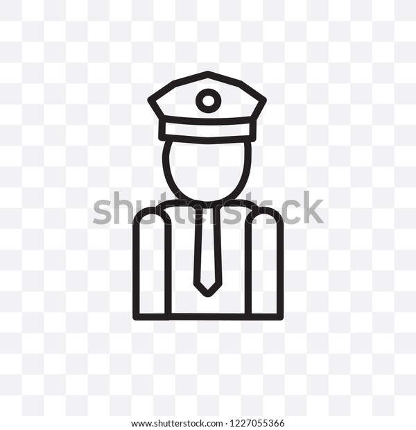 Security guard vector linear icon isolated on\
transparent background, Security guard transparency concept can be\
used for web and\
mobile
