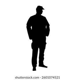 security guard vector silhouette black