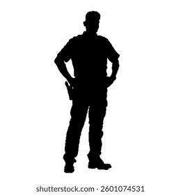 security guard vector silhouette black
