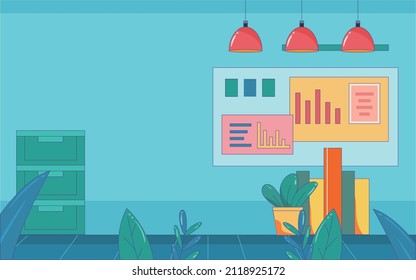 Security guard wearing mask taking temperature of employee with office in background, vector illustration
