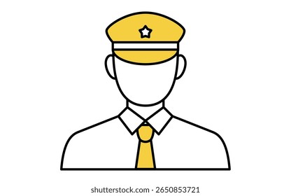 Security Guards, Crime Prevention and Home Security Icons, Vector Illustration