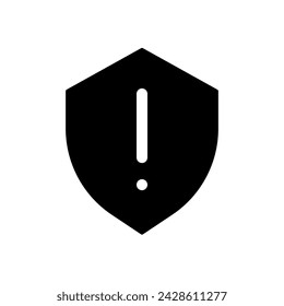 Security hazard black glyph ui icon. Antimalware notification. User interface design. Silhouette symbol on white space. Solid pictogram for web, mobile. Isolated vector illustration