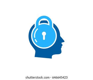 Security Head Lock Icon Logo Design Element
