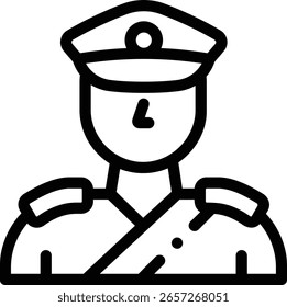 security helmet icon. Thin Linear Style Design Isolated On White Background