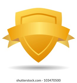Security heraldic emblem with shield