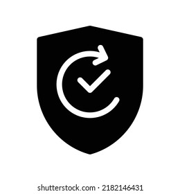 Security history icon in black solid style