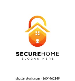security home logo design, shield home logo, secure house logo design