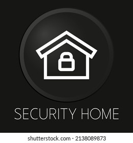 Icono de línea vectorial mínima de seguridad en el botón 3D aislado en el fondo negro. Vector Premium.
